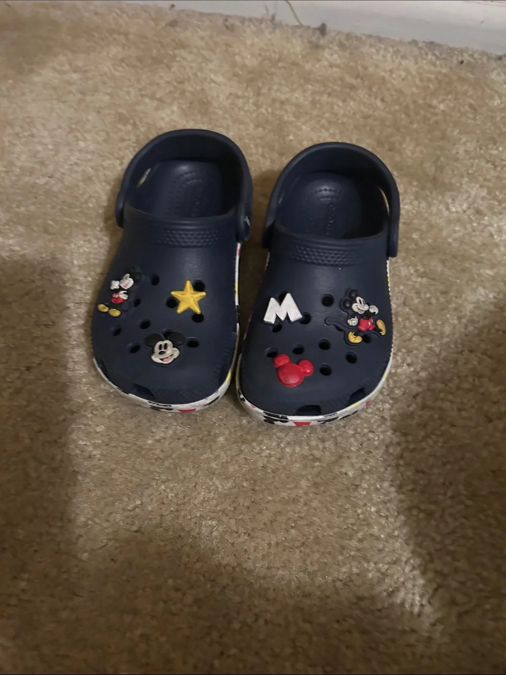 CROCS Navy Mickey Mouse Kids Clog Sandals with Jibbitz